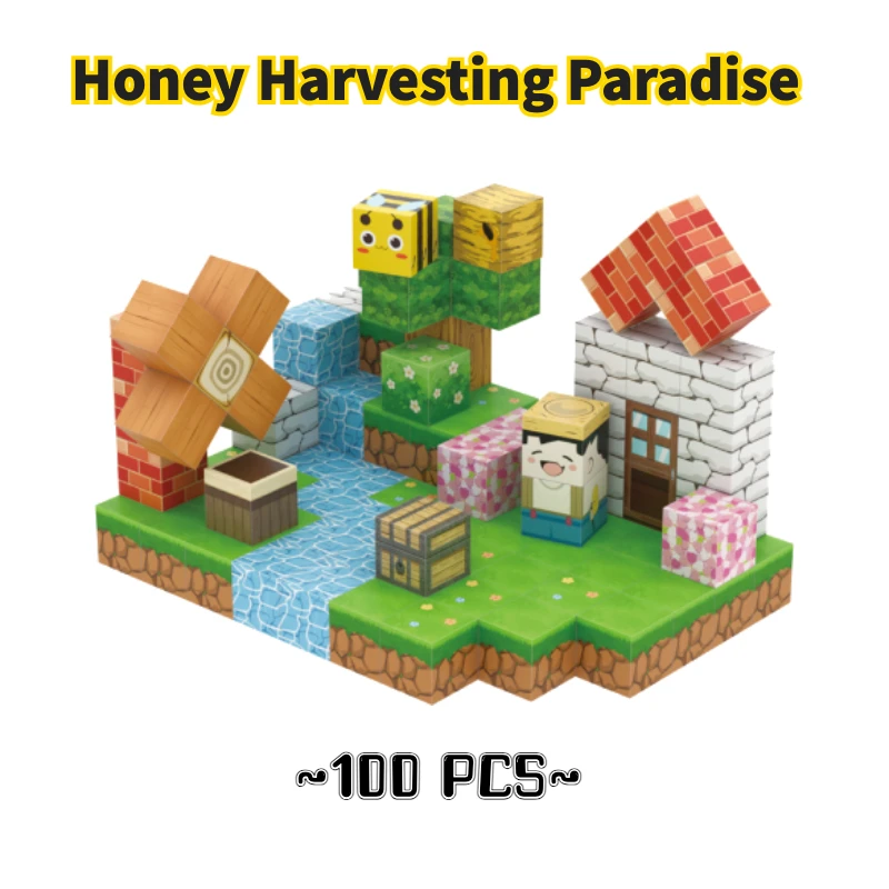 الباندا فالي القمر رحلة المستشفى الحضري مكعبات البناء المغناطيسية لعبة التراص الحسية للأطفال هدية عيد ميلاد