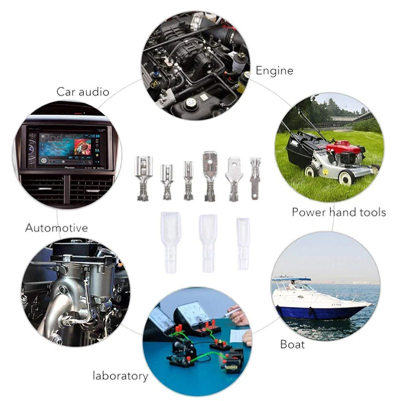 100/200PCS Transparent Insulation Sleeves Pinhole Terminals Male And Female Pin Connection Terminals 2.8/4.8/6.3mm for Electroni