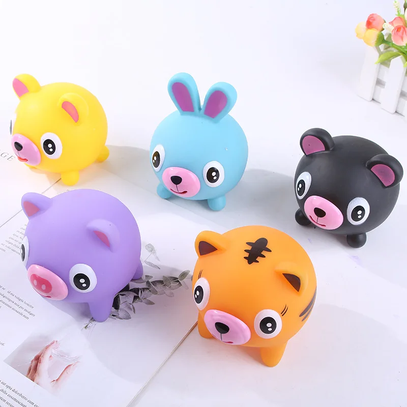 Muñecos de animales bonitos para niños, juguetes creativos de 3 piezas para apretar, pellizco, accesorios de sonido divertidos, juguete de descompresión de ventilación, regalos