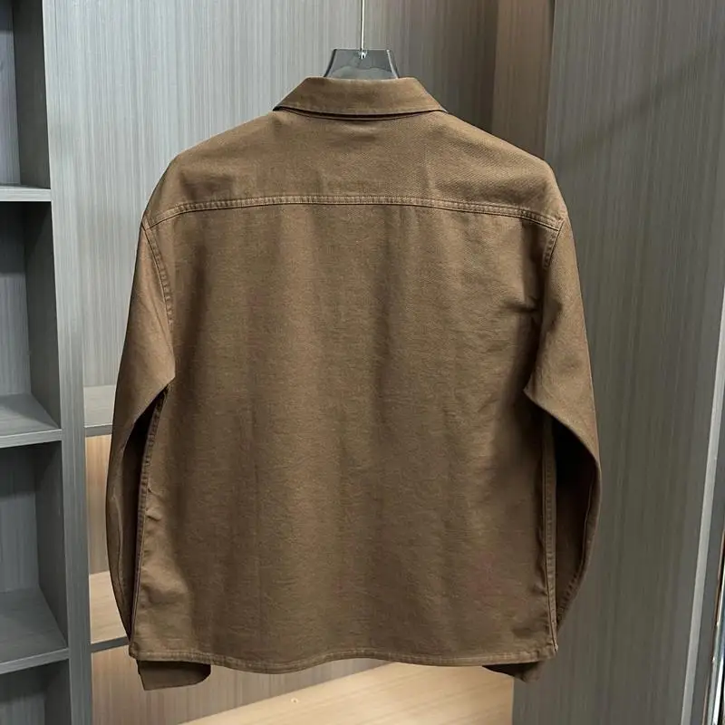 

2025 New Men's Long Sve irt Casual Versatile Workwear Loose Faionable Spring Autumn Outerwear Travel Regular Fit