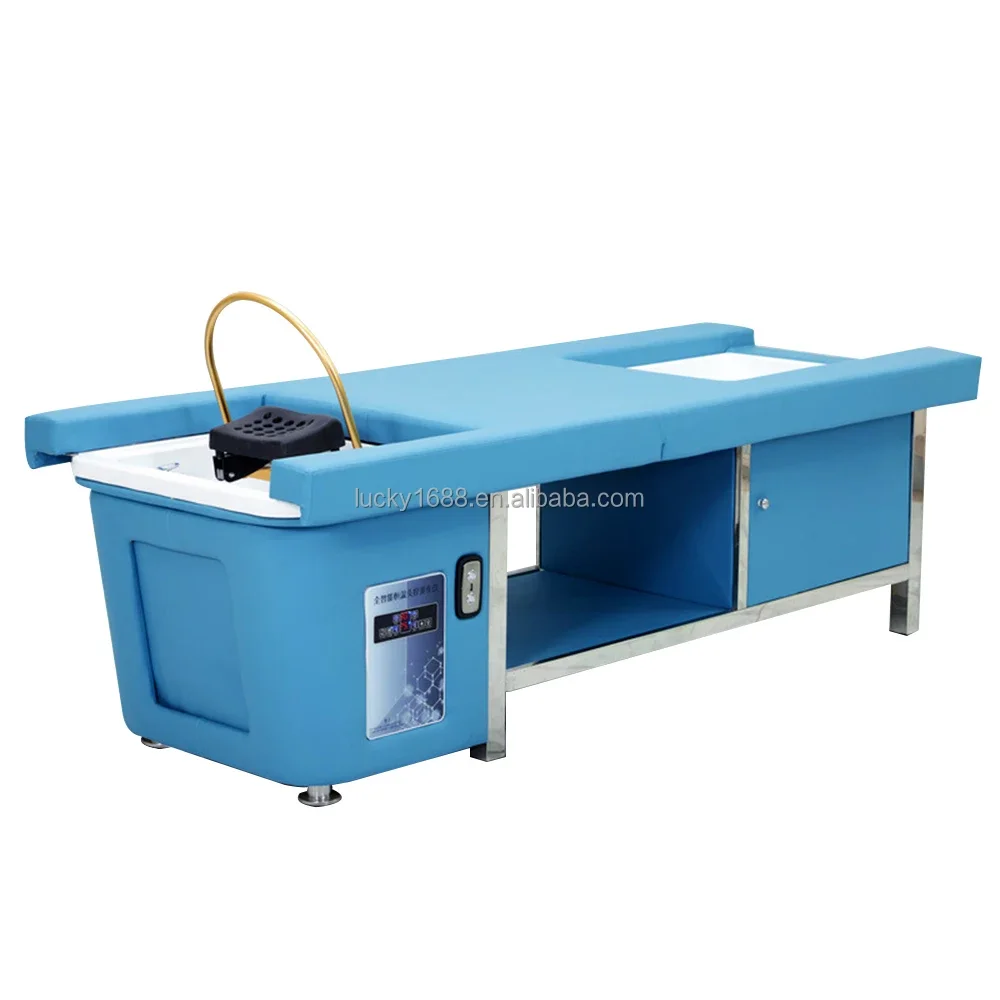 2026 Modern Salon Furniture Water Circulation Hair Washing Chair Foot Head Spa Shampoo Bed