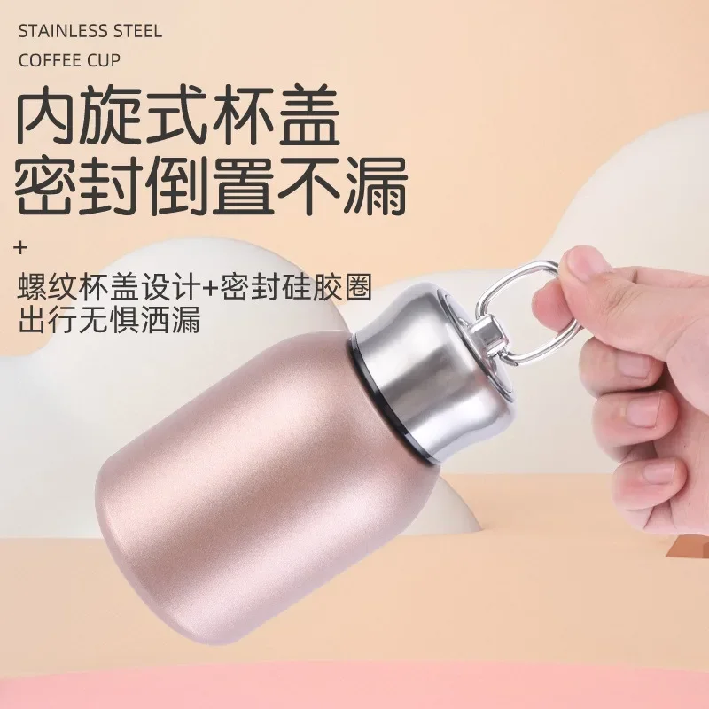 Mini Portable Water Bottle, Fashionable Thermos Cup with Cute Fat Ding Design, New Gift Cup for Insulation