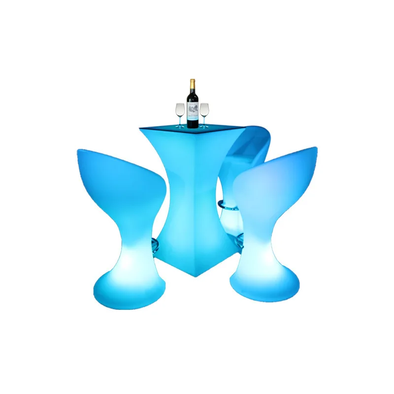 Table et chaise de Bar LED, télécommande extérieure, étanche, colorée, couleur changeante, Bar d'hôtel