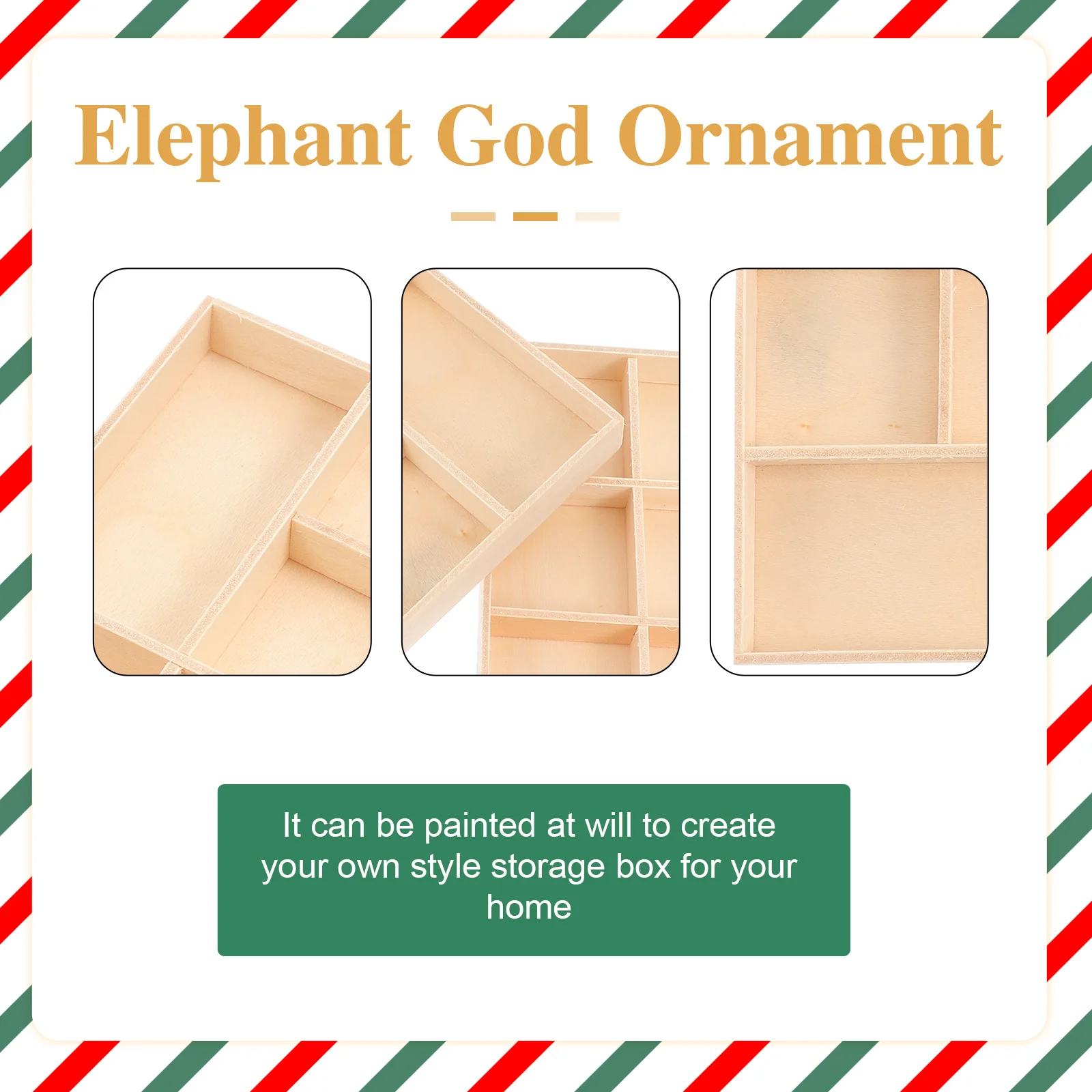 

2pcs Decorative Box Premium Wood Multi-Functional Storage For Diy Hand Painted Christmas Gift Jewelry Organizer Sundries