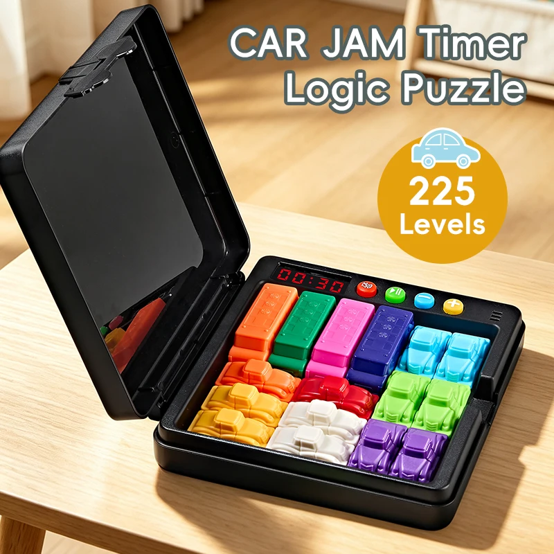 Car Jam Logic Sliding Puzzle Game with Timer, 225‑Challenges Brain Teaser Unlock Slide Car Game