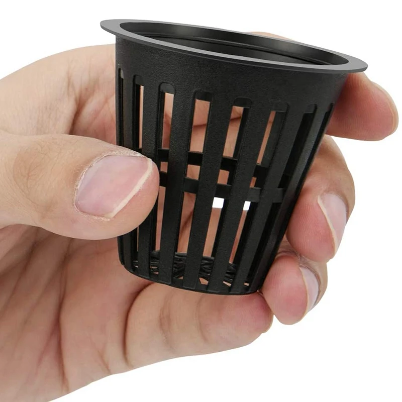 60 Pack 2 Inch Net Cups Slotted Mesh Wide Lip Filter Plant Net Pot Bucket Basket For Hydroponics