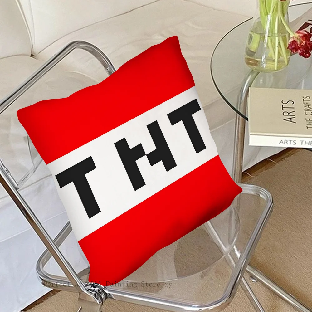 Game Pillow Case Fashion Square Pillowcase Bedroom Sofa Room Ins Decoration Leisure T-Tnt Cushion Cover 40x40