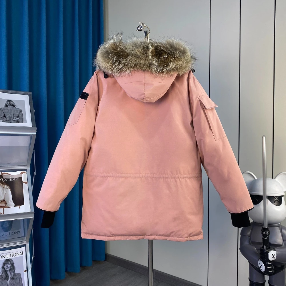 الفاخرة الشتاء سميكة قصيرة أسفل سترة العلامة التجارية الشهيرة الدافئة تنوعا مقنعين مصمم الخبز معطف المرأة طويلة الأكمام معطف مبطّن