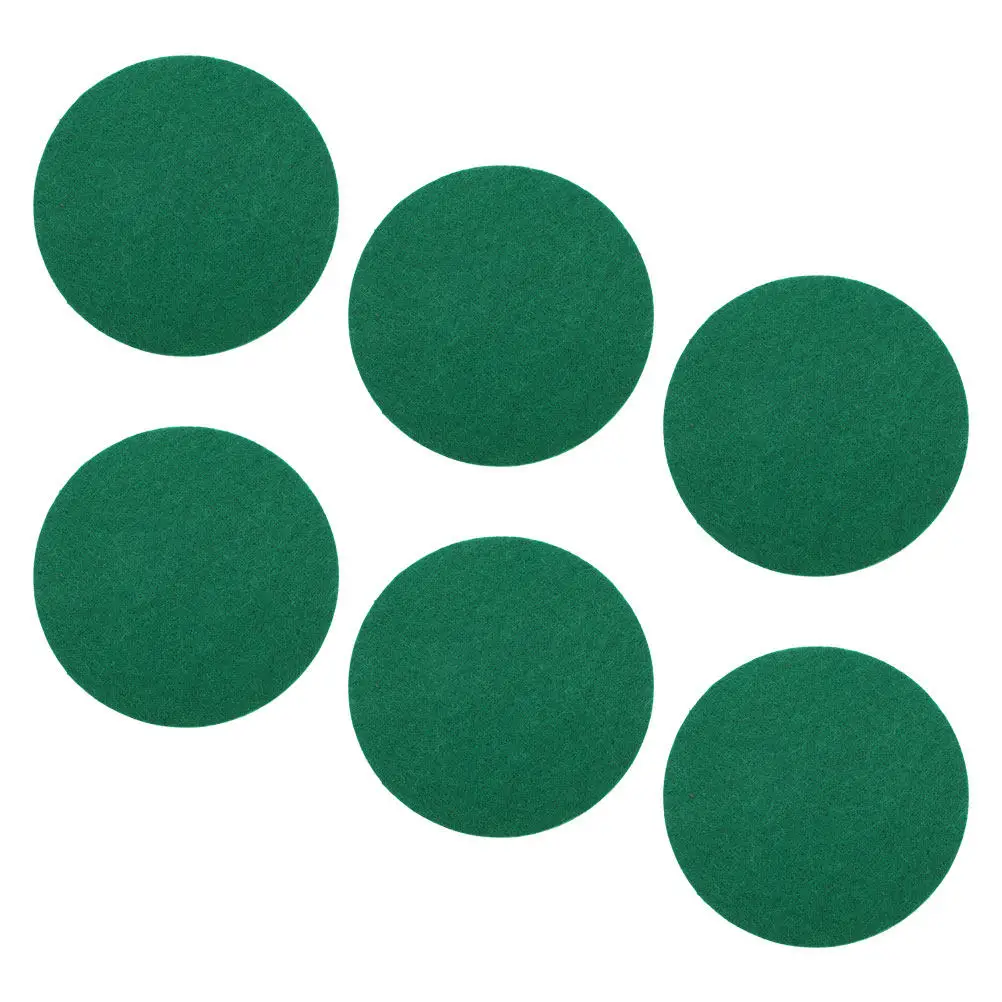 

6Pcs Air Hockey Pushers Pads Set Green Self-Adhesive Mallet Replacement Felt Pads for Smooth Table Accessories