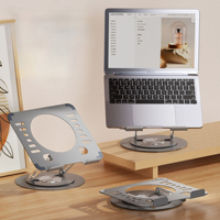 360° Rotating Laptop Stand - Adjustable Height Ergonomic Computer Holder, Foldable Portable Desktop Riser for Office/Home