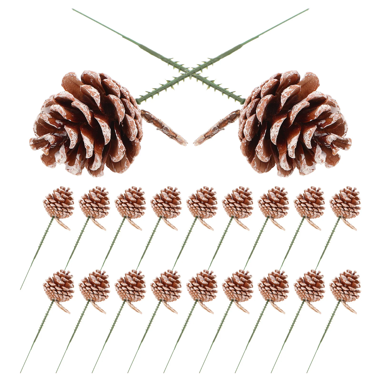 

20pcs Christmas Pinecone Decorations Snow Pine Cones Picks For Wreaths Garland Tree Party Crafts Holiday Winter Ornament