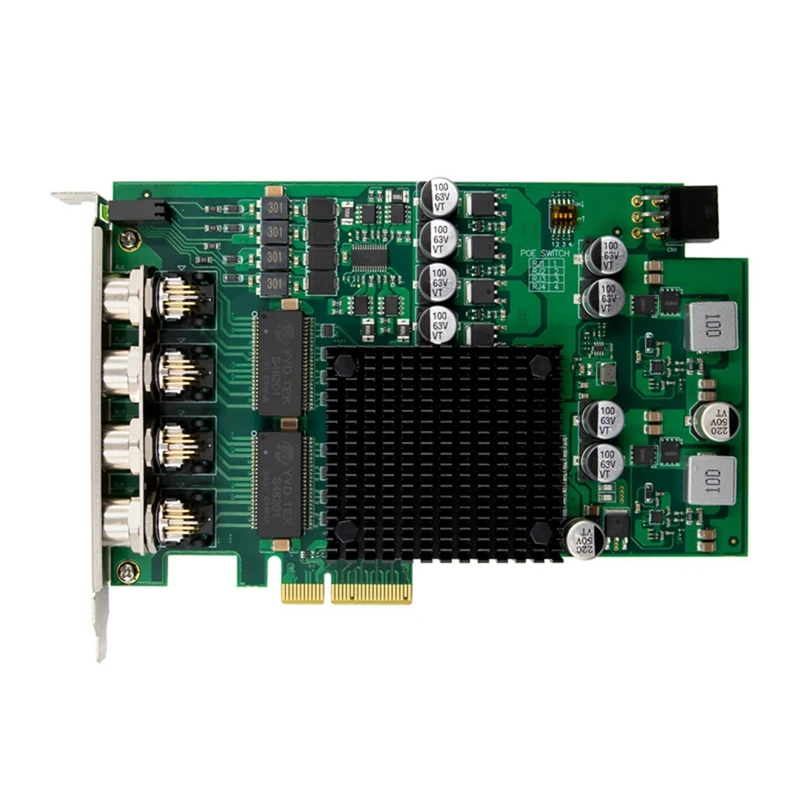 PCI-E X4 Gigabit 4-Port Poe Server Network Card Server I350AM4 Ethernet Vision Network Card 9.5K Lan Adapter