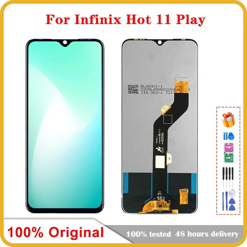 

6.82'' Original LCD For Infinix Hot 11 Play Display Screen Touch Panel Digitizer Assembly Replacement Phone Repair 100% Tested