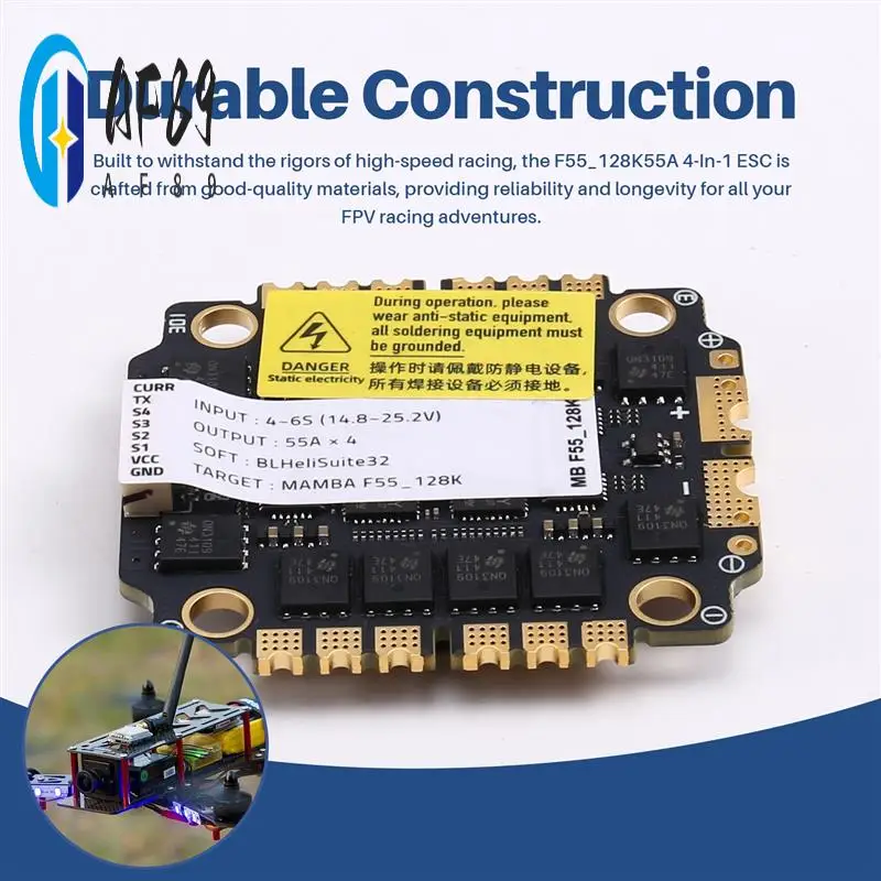 

AF89-F55-128K55A 4-In-1 ESC Firmware Blheli-32 FPV Racing Drone Suitable For FPV Racing Drone Accessories