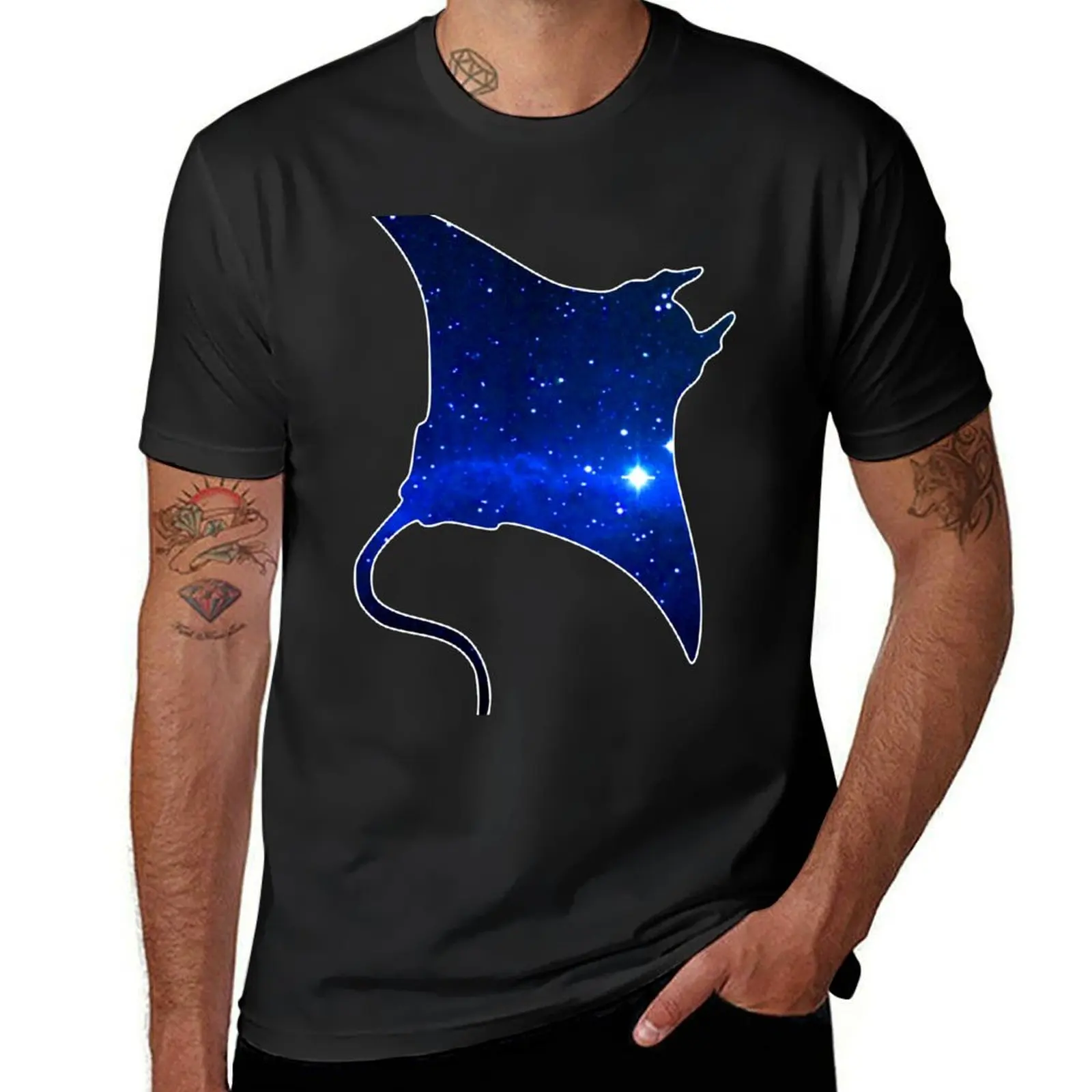 Space Manta Ray T-Shirt boys animal print Blouse t shirts for men graphic