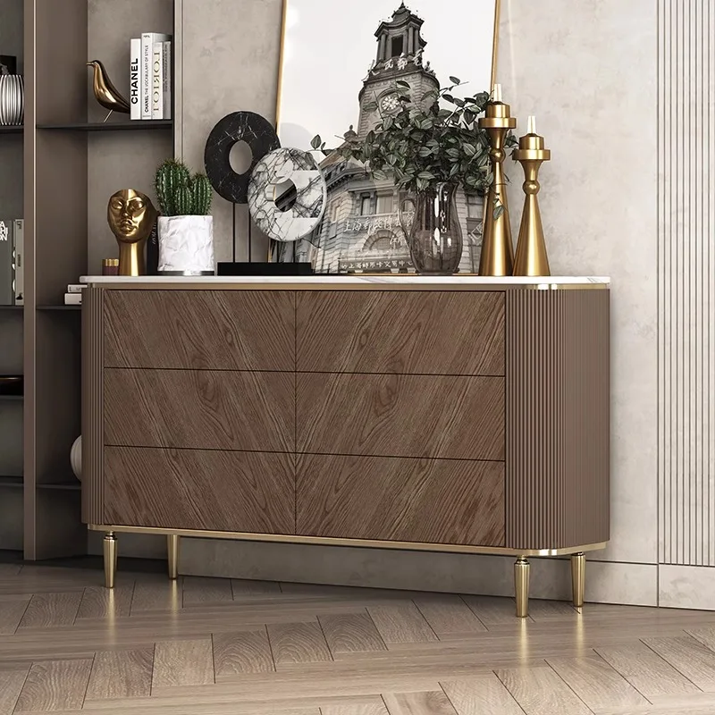 

Italian light luxury six chest cabinet bedroom TV cabinet living room storage decorative cabinet American marble