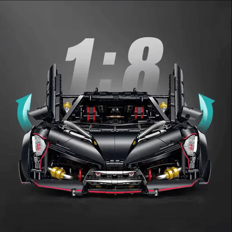 MOC Technology 1:8 Supercar اللبنات سيارة، 3809 قطعة GULY10639 الكبار صعوبة عالية لغز التجمع لعبة نموذج الصبي هدية