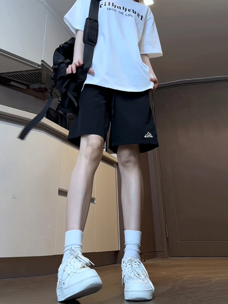 

Bla Ice Silk Qui Dry Baskeall Sports Running orts Men's Summer Casual Four-Five Length Pants Low Waist Loose Fit