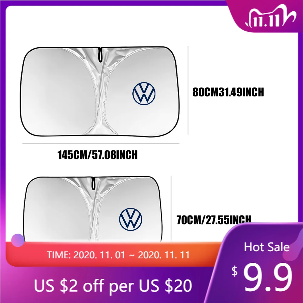

For Volkswagen Golf Caddy Passat GTI Lavida Sagitar Scirocco Tiguan Car Windshield Sun Shade Visor UV Protection Shield Cover