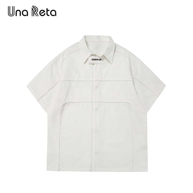 

Una Reta Men's Shirt 2024 Summer Tops Streetwear Hip hop Single Breasted Shirts Women Short sleeve High quality Couple Shirts