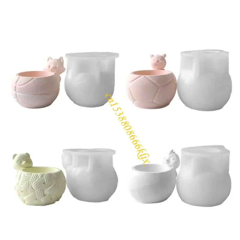 

Silicone Animal Flower Pot Mould for Craft Projects With Detailing 066C