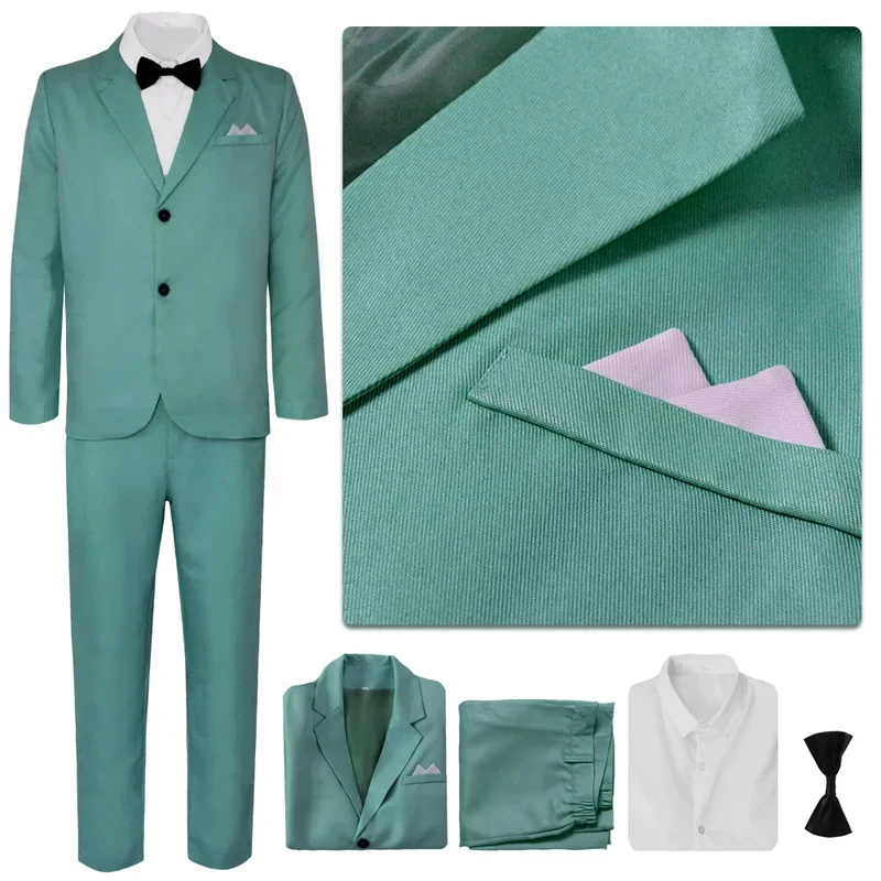 Taro Kobayashi Full Set Anime Bungo Stray Dog Green Suit for Unisex Adult Halloween Party Cosplay Costume Uniform