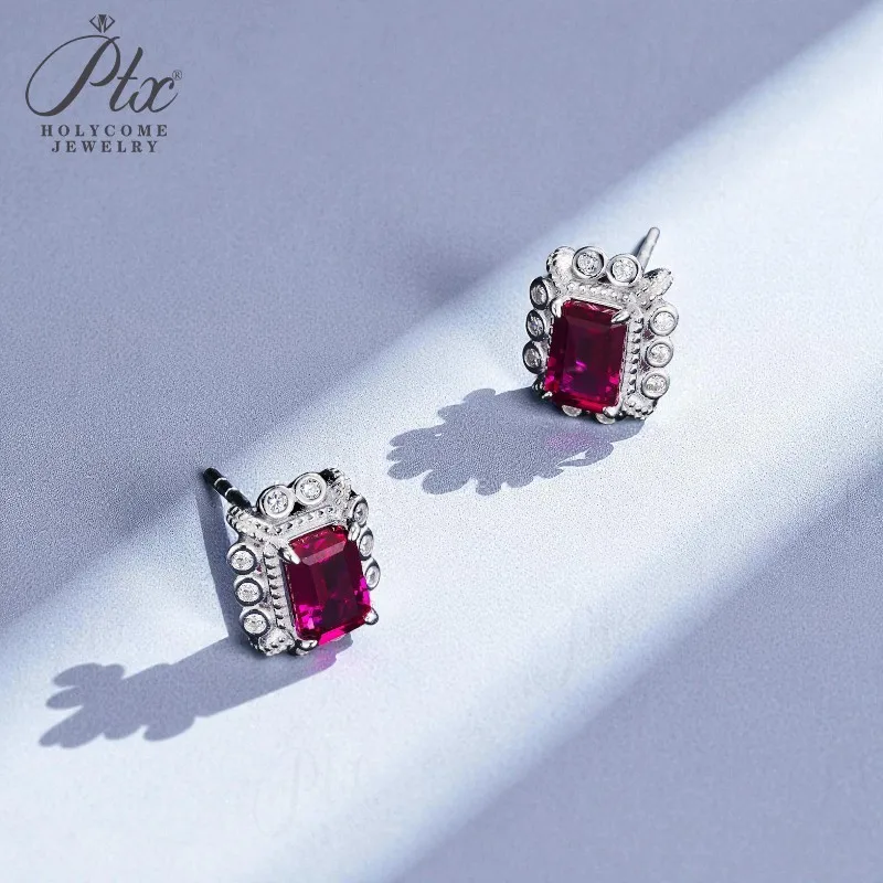 أقراط مخصصة الزمرد الأميرة روبي الياقوت كولومبيا بادبارادشا S925 أنماط الأذن ترصيع لعيد الشكر هدية الكريسماس #5