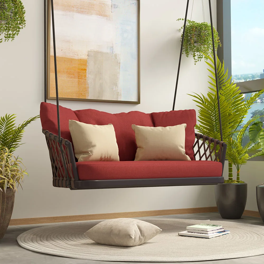 *Y- Aluminum Rope Woven Porch Swing Chair Single, Double & Triple Size, Factory Wholesale Custom Swing for Resorts & Hotels