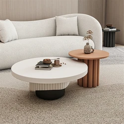 Nordic Solid Wood Coffee Tables for Living Room Modern Minimalist Luxury Round Table Creative Designer Side Table Home Furniture