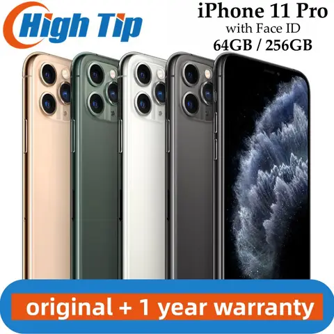 Unlocked Apple iPhone 11 pro 64GB 256GB 512GB ROM  A13 Bionic chip 4G LTE 5.8" Screen 12MP+12MP Face ID Cell phon