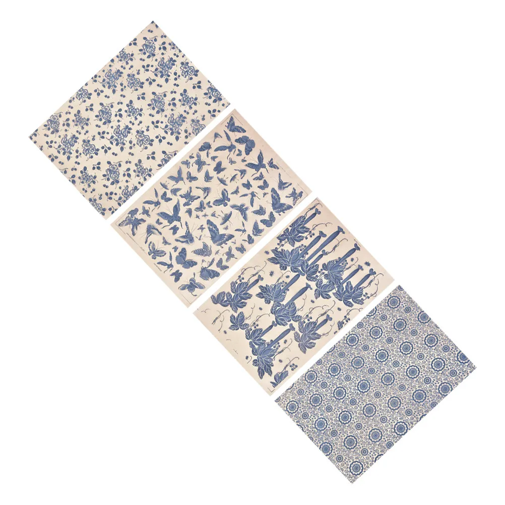 

Набор из 4 листов бумаги для подглазурной росписи по керамике, 4 листа для самостоятельного изготовления керамических наклеек, декоративные трафареты для раскрашивания глины, вырезаемые художественные переводные изображения