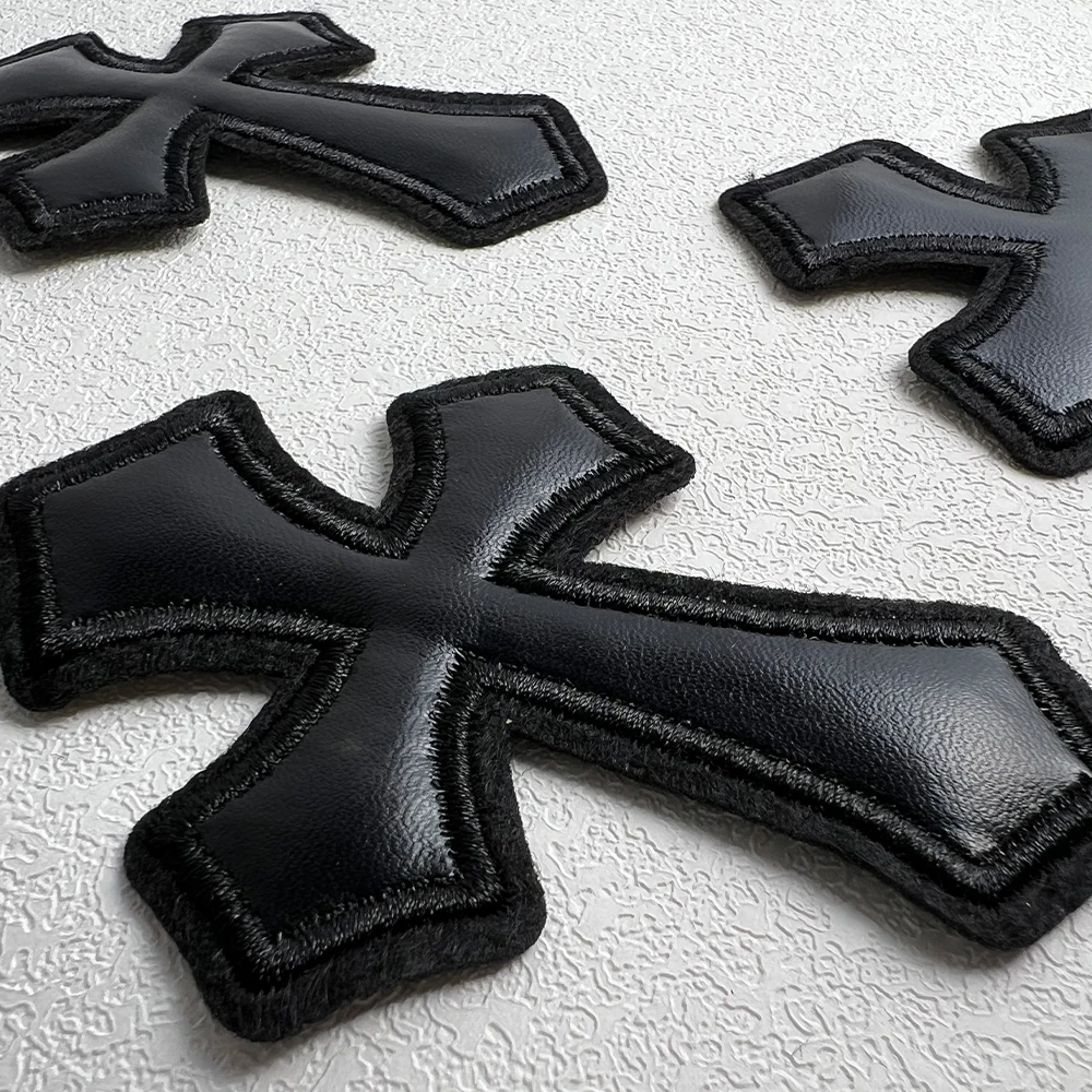 3D Filling Black Cross Gothic Vintage Artistic Retro Luxury Handmade Patches for Clothing DIY for Jeans Hats  Hot Design Sewing