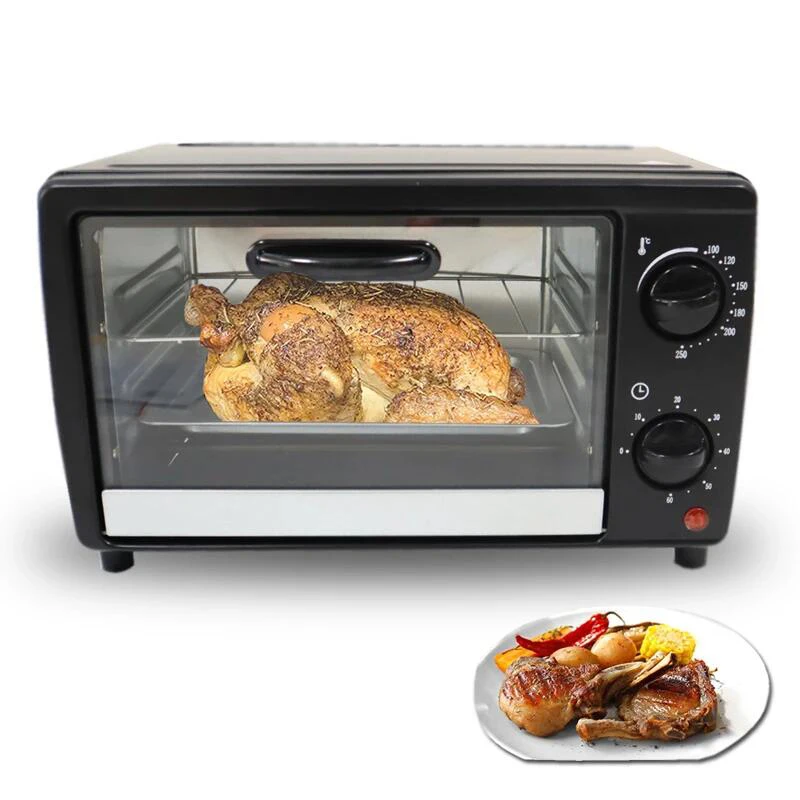 Electric Household Oven Multifunction High Temperature Toaster Oven 1500W 12L Stainless Steel Large Capacity Timer Control