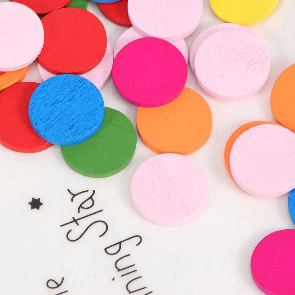 

150pcs Mathematics Teaching Aids Colorful Wooden Chips Safe Smooth Edges Learning Toys Math Counting Intelligence Development