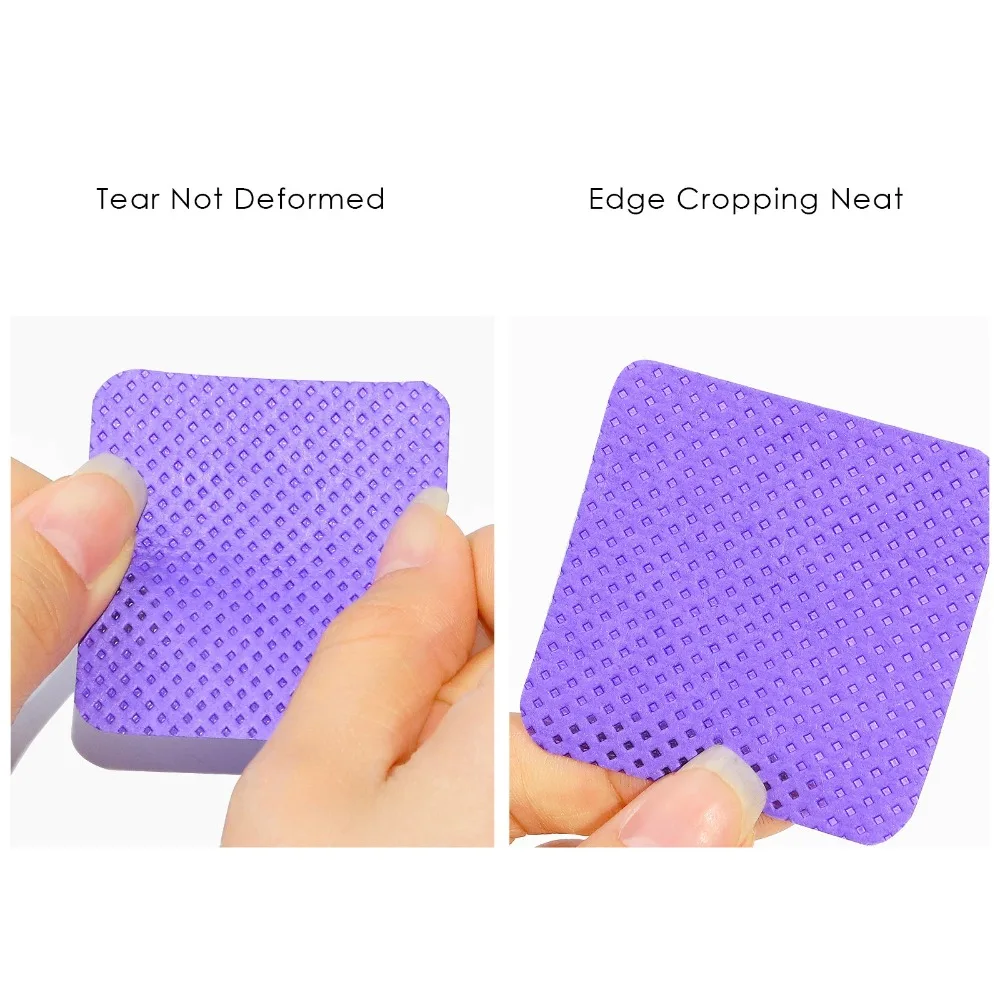 300pcs Lint-Free Gel Nail Polish Remover Wipes Cotton Non Woven Nail Cleaning Pads Colorful Cosmetic Nail Wipes