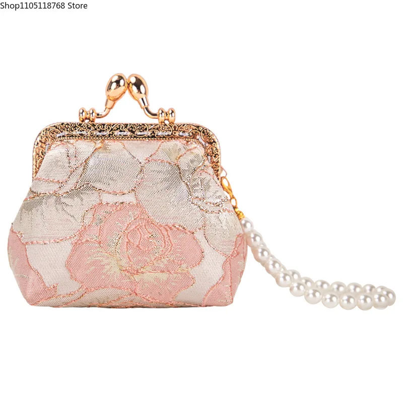 Monedero con brocado bordado, Mini bolso pequeño Retro elegante para fiesta de boda, bolso de mano de noche de diseñador de lujo para mujer