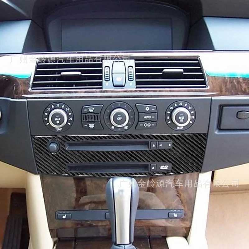 

Подходит для 04-07 BMW 5 серии E60, модифицированные автомобильные салонные наклейки из углеродного волокна, декоративные наклейки на центральную панель управления CD