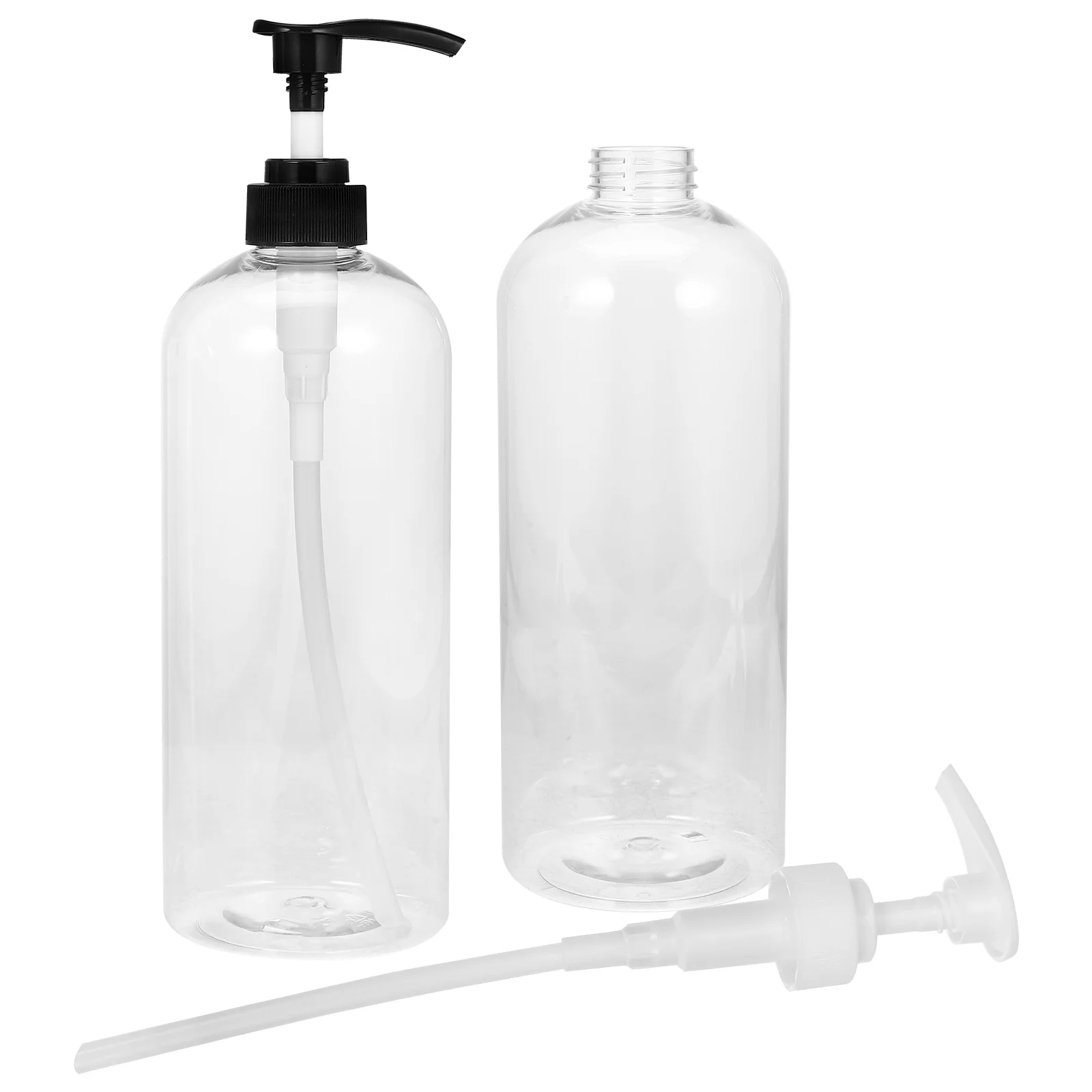 

2 Pcs Squeeze Bottle Shampoo Pump Bottles Dispenser Press The Pet Soap Clear Baby Water