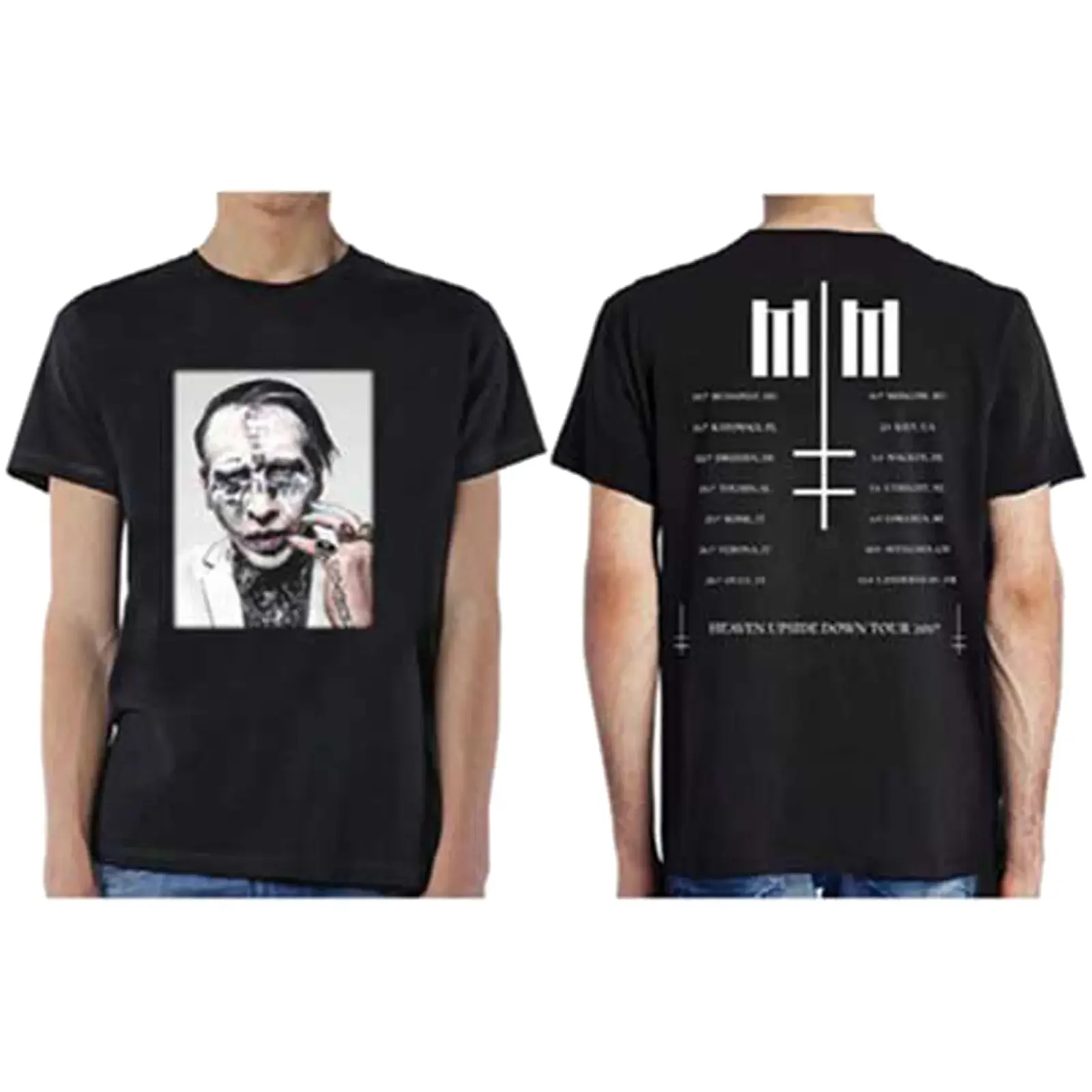 Marilyn Manson Heaven Upside Down Tour Official Tee T-Shirt Mens Unisex