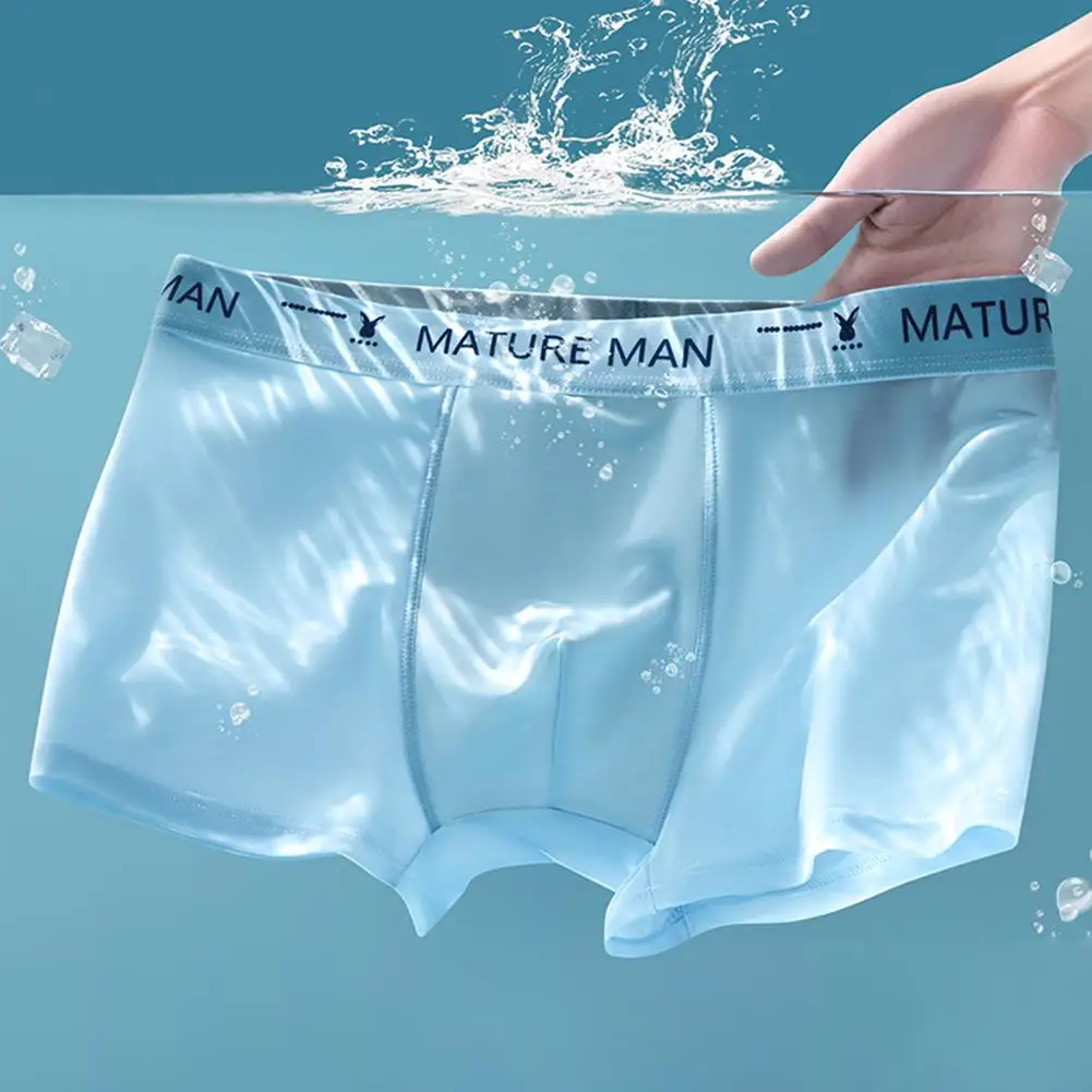 

Мужская одежда, классические мужские трусы, дышащие боксеры для повседневного использования, дышащие боксеры из ледяного шелка, боксеры