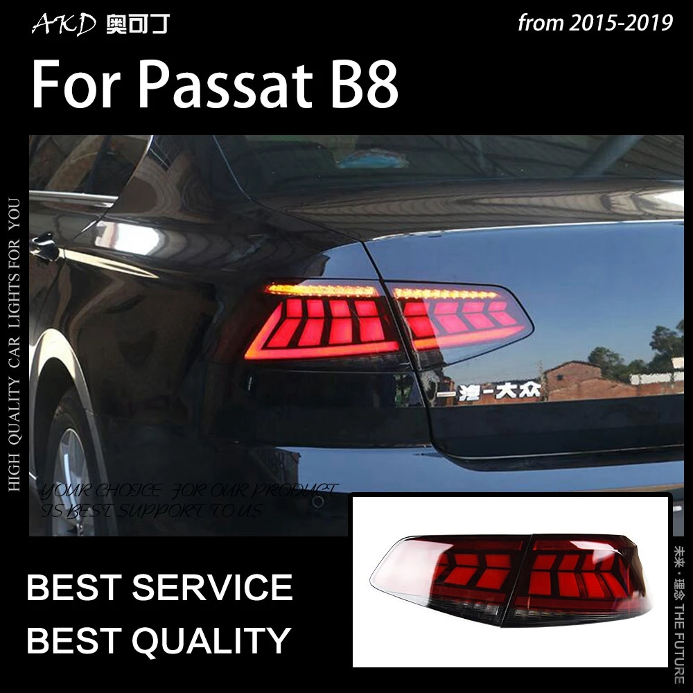 Taillights Styling for VW Passat B8 Tail Light 2015-2019 Passat Europe LED Tail Lamp LED DRL Dynami Signal Auto Accessories 2PCS