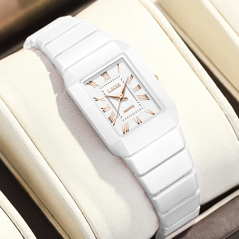 

2026 LIGE Top Brand Fashion Ceramic Quartz Wristwatches Luxury Womens Watch Waterproof Elegant Watches Ladies Gifts Reloj Mujer