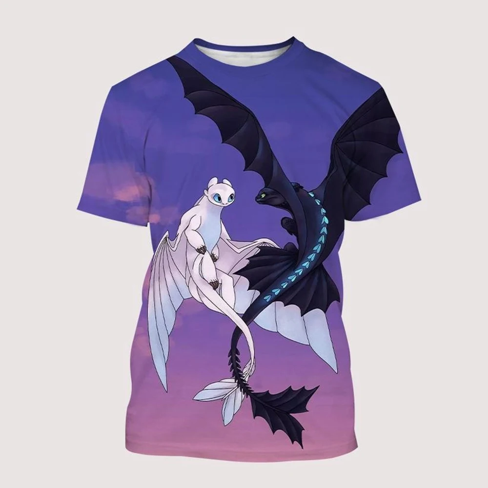 Man and Lady Casual T-shirt Animation Tops New Fashion 3D Printing How to Train Your Dragon T-shirt Funny Kids T shirt 100-6XL