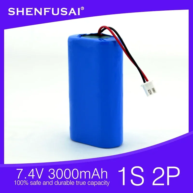 1S2P 3.7V, 18650,3000mAh rechargeable lithium battery, speaker protection board+XH-2P plug