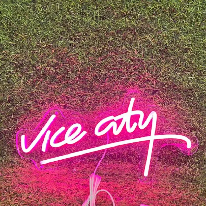 Vice City Neon Sign Led Sign for Bedroom Wall Decor USB Powered Letter Neon Light for Game Room, Bar, Man Cave, Gaming Zone