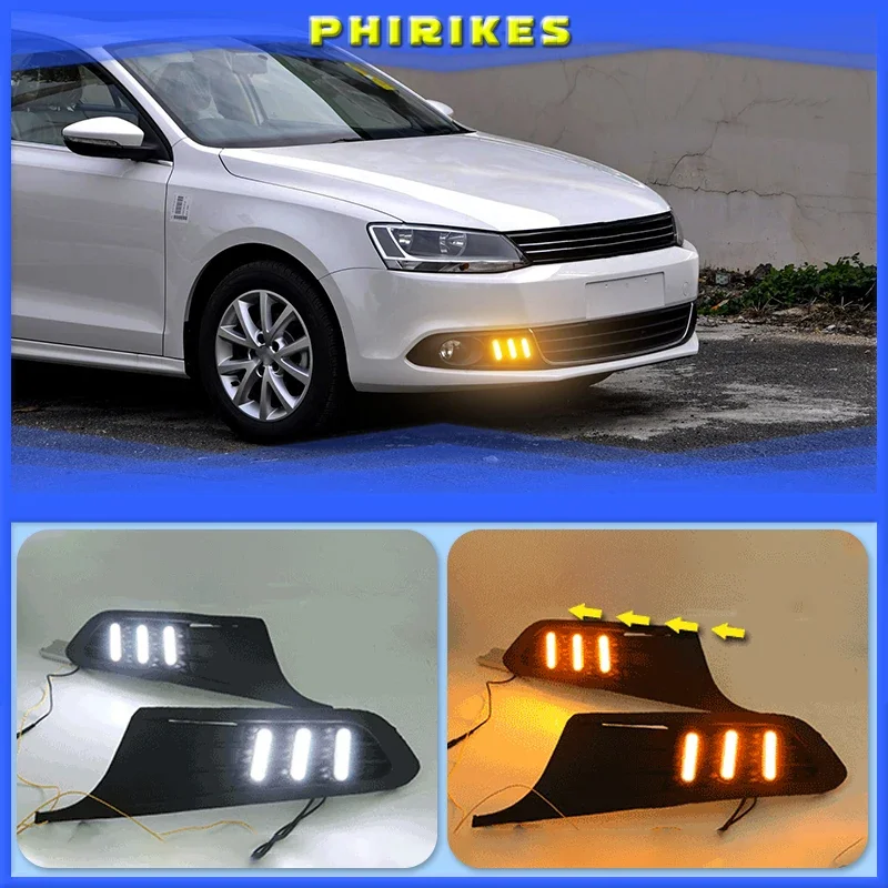 

1 Set 12v LED For Volkswagen VW Jetta Sagitar 2012 2013 2014 DRL Daytime Running Lights Daylight ABS Fog Lamp Cover