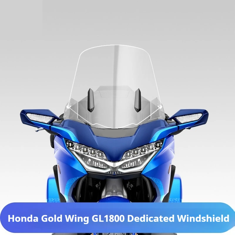 For Honda Gold Wing GL1800 Touring Motorcycle Heightened Widened Front Wind Deflector, High‑Clear Chest‑Protection Windscreen Mo