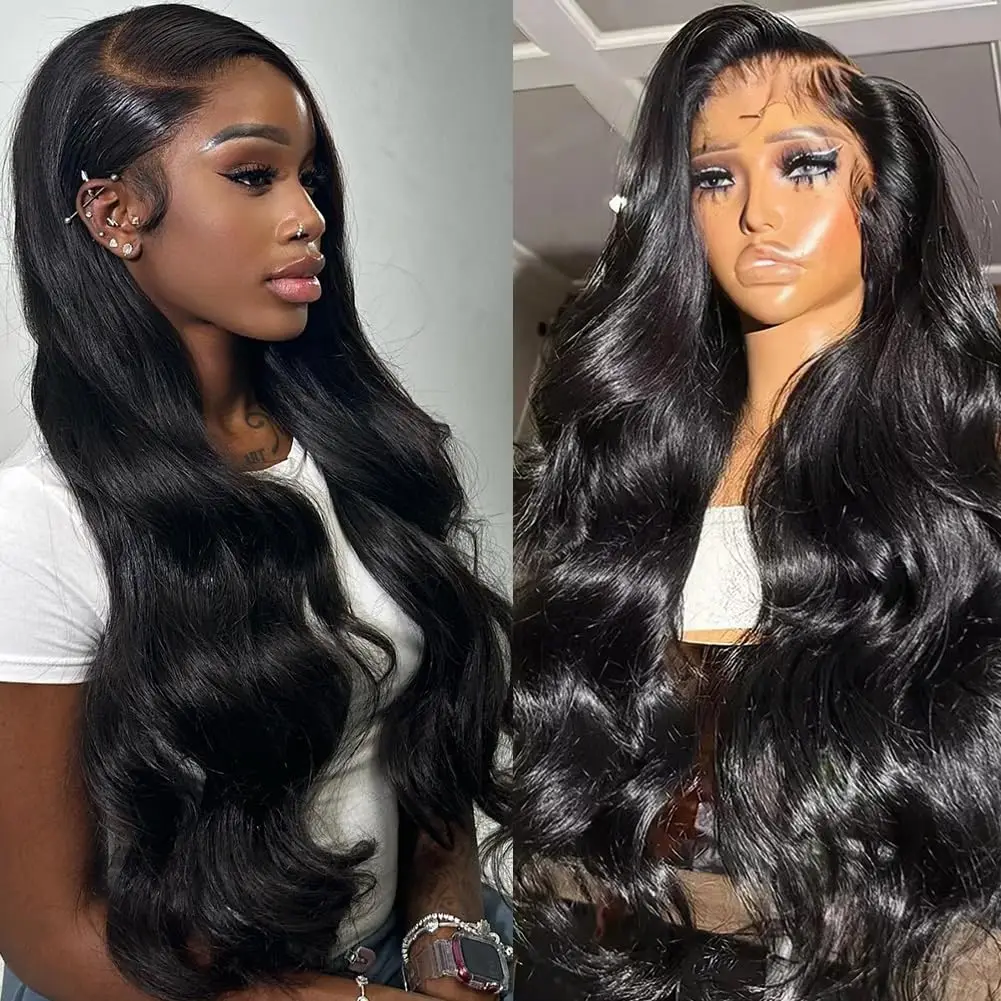 360 Lace Frontal Human Hair Wigs Pre Plucked Human Hair Black Lace Front Wigs Wavy Wigs For Women With Baby Hair