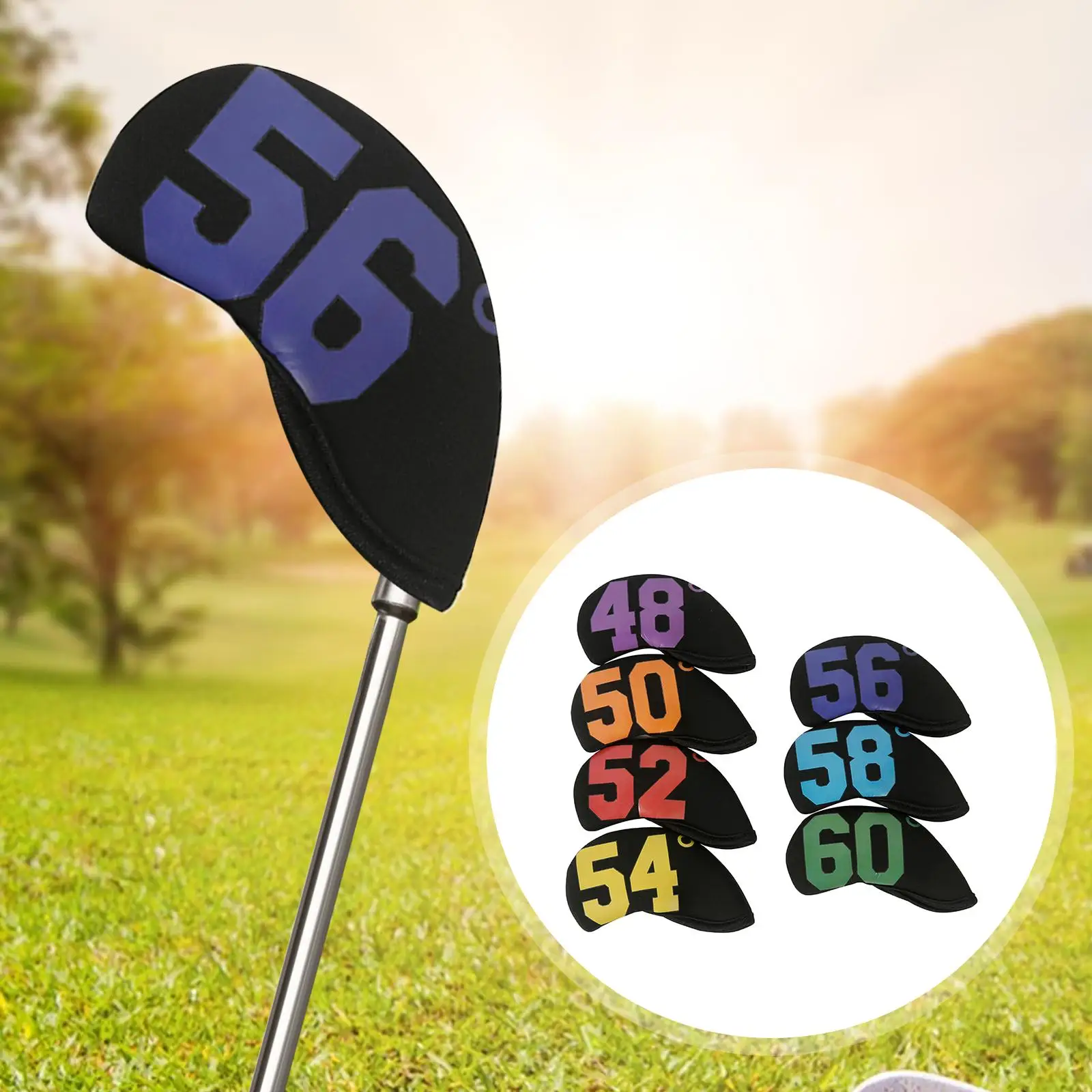 

7Pcs Golf Iron Headcover Set Golf Club Head Cover 48°, 50°, 52°, 54°, 56°, 58°, 60° for Men Women