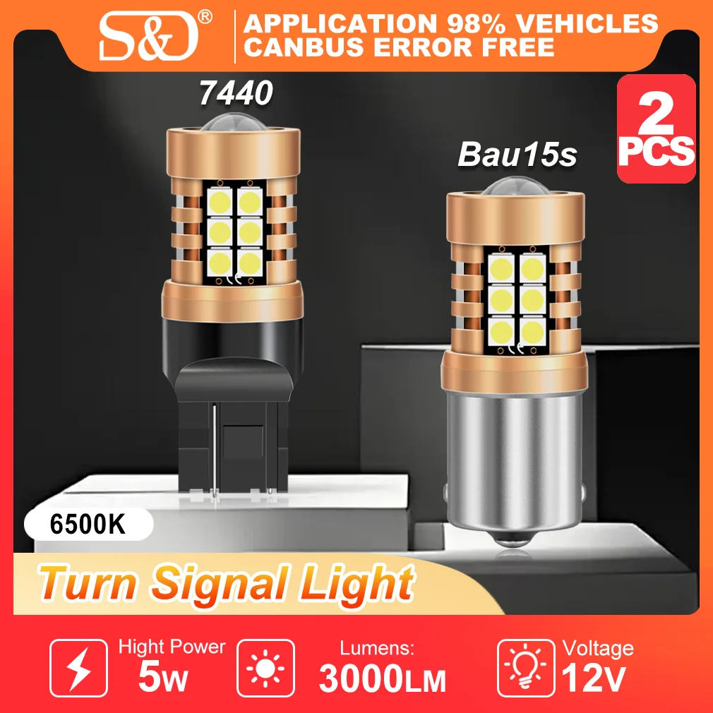 

S&D 2 шт. 1157 BAY15D BA15D P21/5W 1156 BA15S P21W BAU15S PY21W 3157 P27/7W Указатель поворота Лампы заднего стоп-сигнала CANBUS